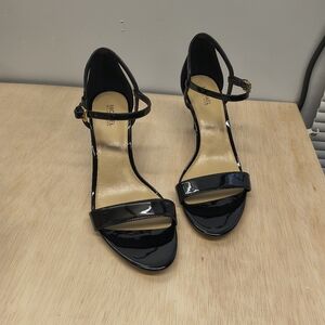 Michael Kors Simone Mid Sandal Patent Heels Black Size 9M